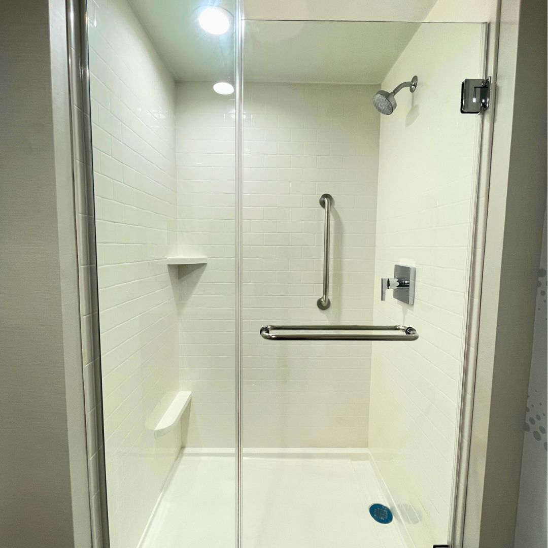 Tru By Hilton bathroom accessories installation