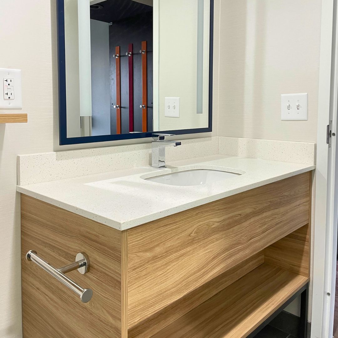 Tru By Hilton completed bathroom installation