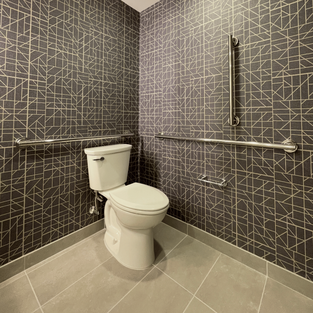 Homewood Suites accessible bathroom with modern tile